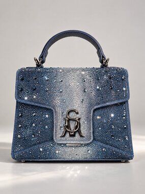 Sparkle Crossbody Blue Premium Faux Leather Bag Denim vibe Y2K